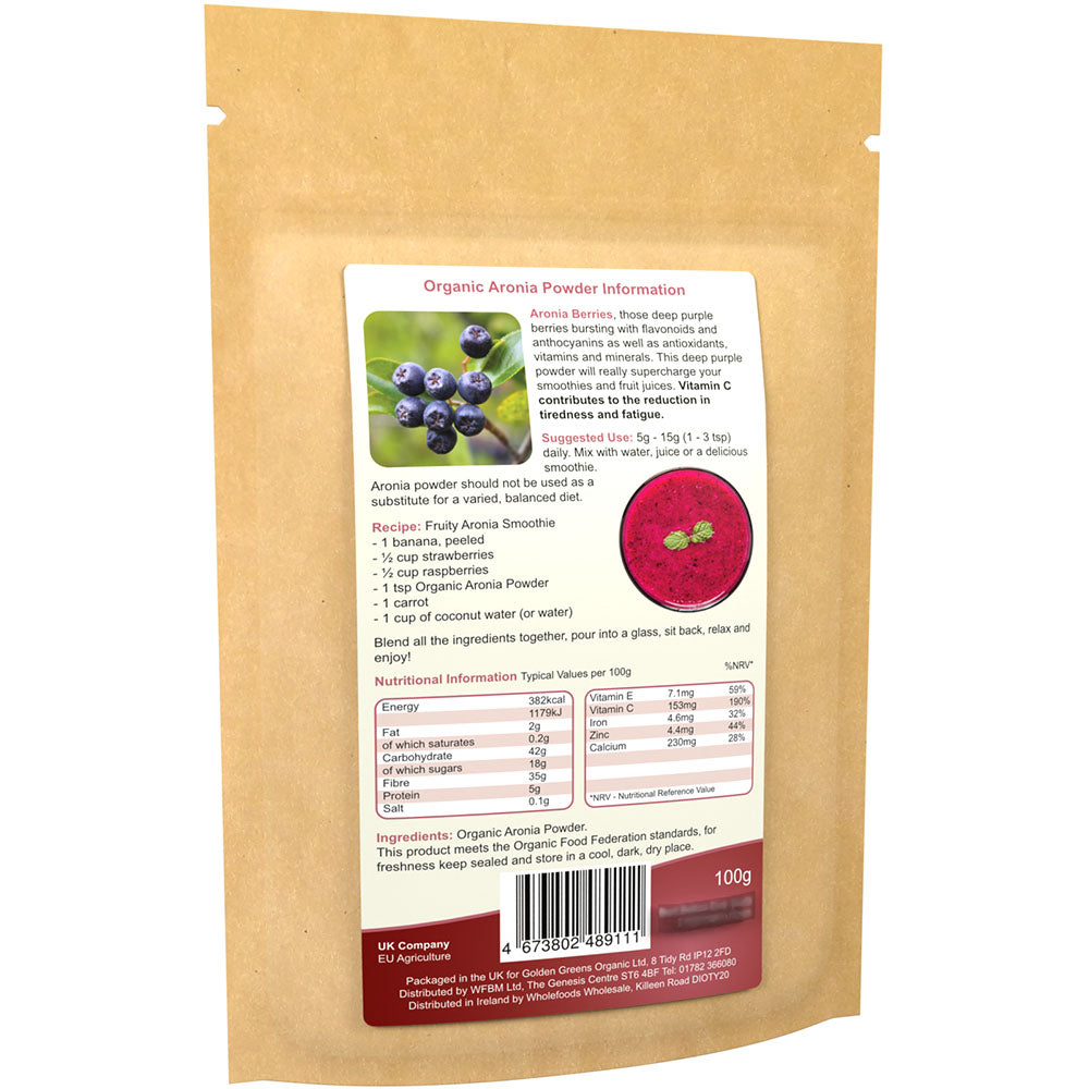 Golden Greens Organic Aronia Powder 100gm