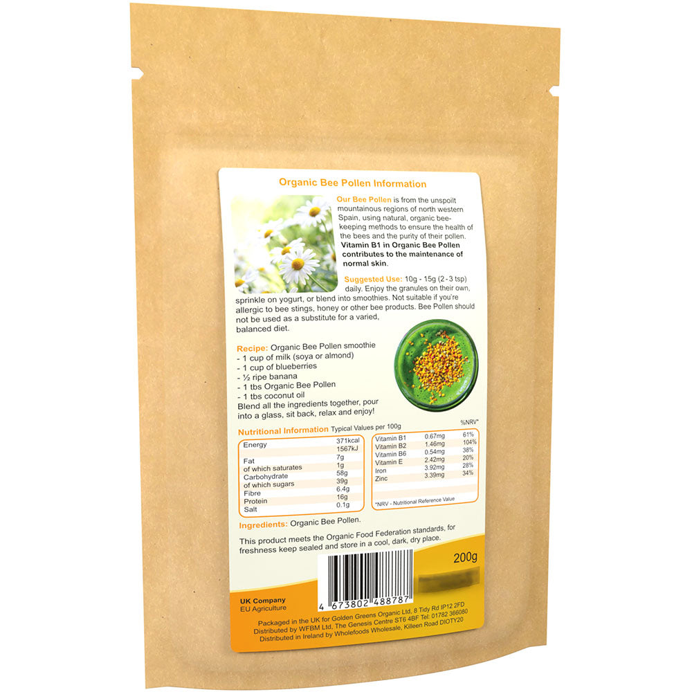 Golden Greens Organic Bee Pollen 200gm