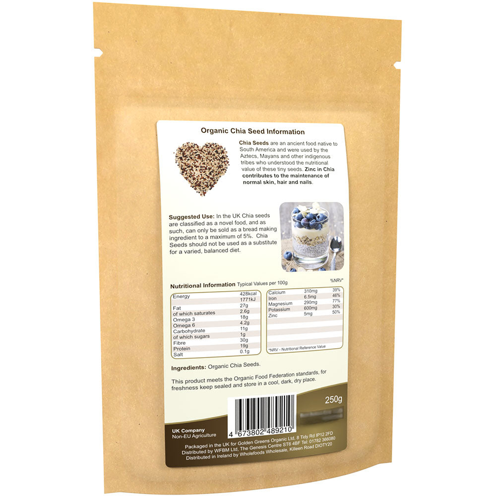 Golden Greens Organic Chia Seeds 250gm