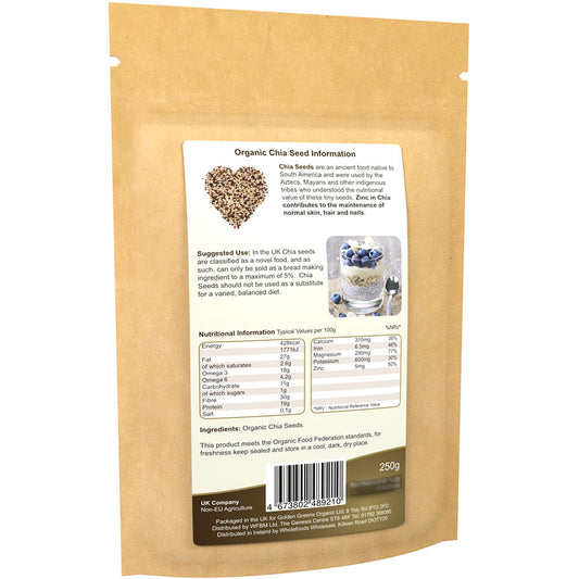 Golden Greens Organic Chia Seeds 250gm