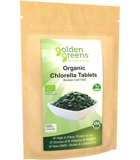 Golden Greens Organic Chlorella Tablets 250 pack size