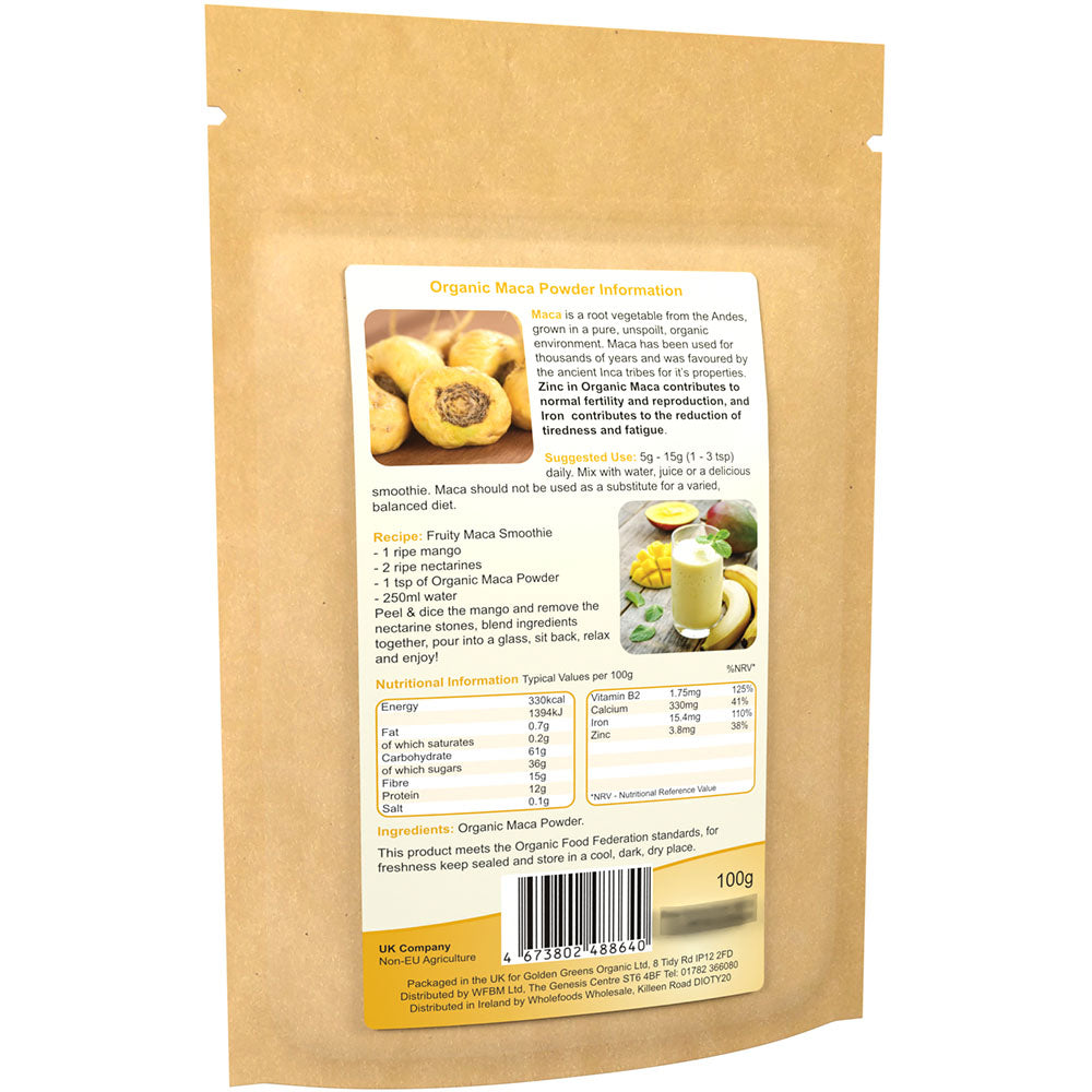 Golden Greens Organic Maca Powder 100gm