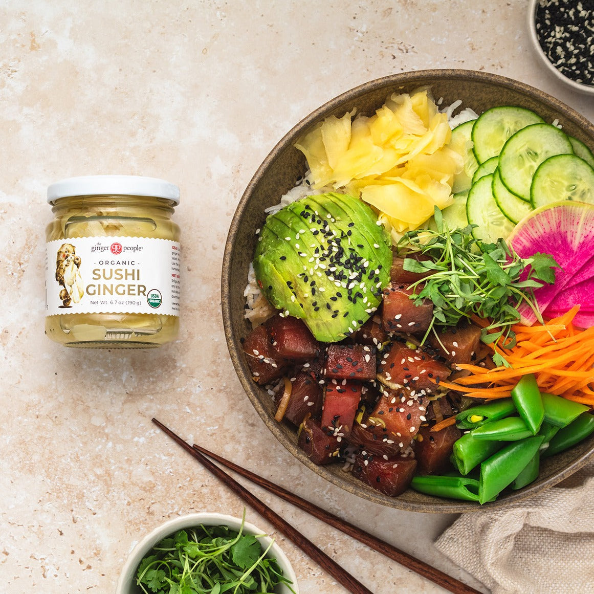 Organic Pickled Sushi Ginger 190gm