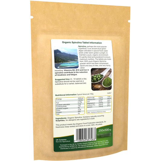 Golden Greens Organic Spirulina 250 tablets