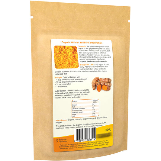 Golden Greens Organic Golden Turmeric Powder 200gm Large Pack