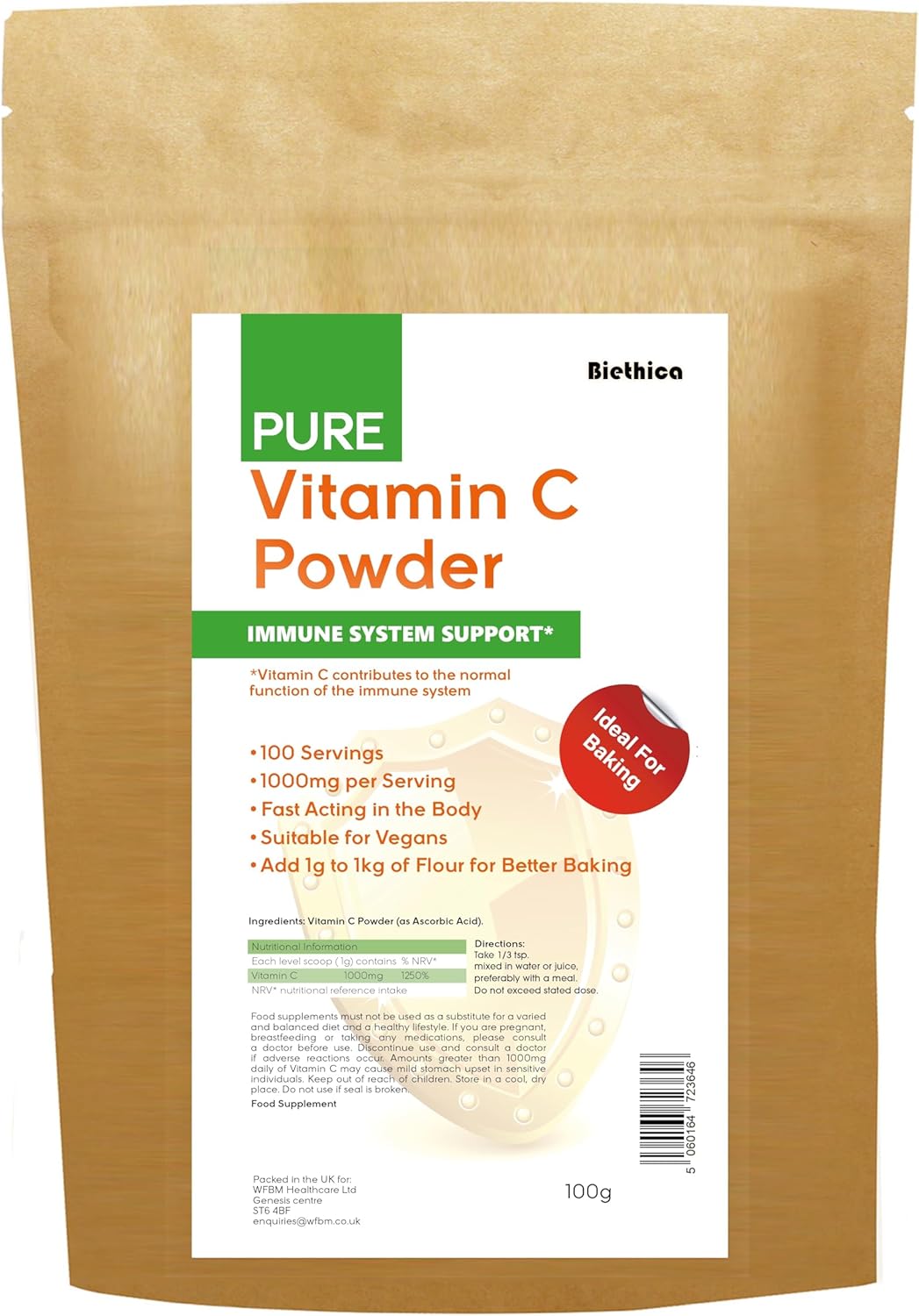 Biethica Pure VItamin C Powder 100gm