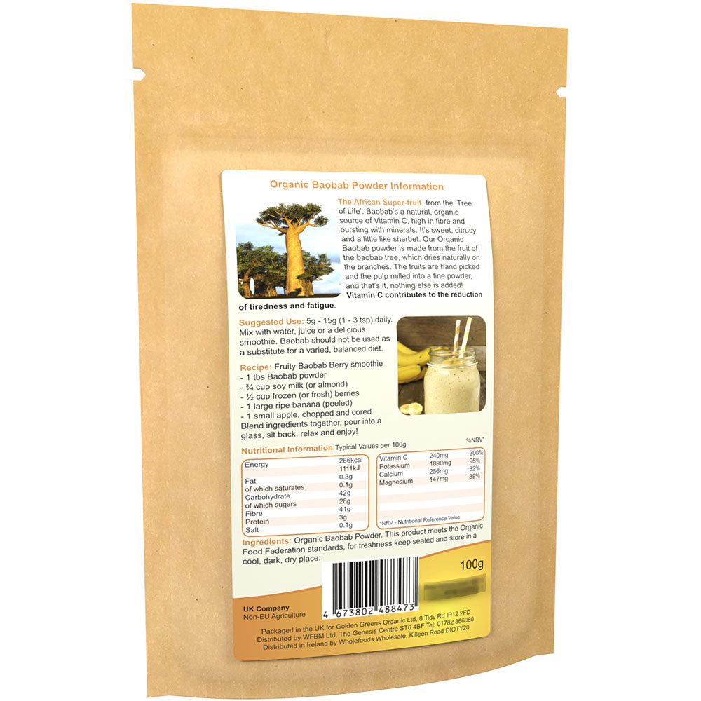 Golden Greens Organic Baobab Powder 100gm