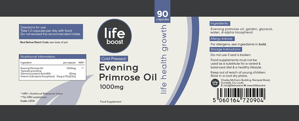 Life Boost Evening Primrose Oil 1000mg (90 Capsules)