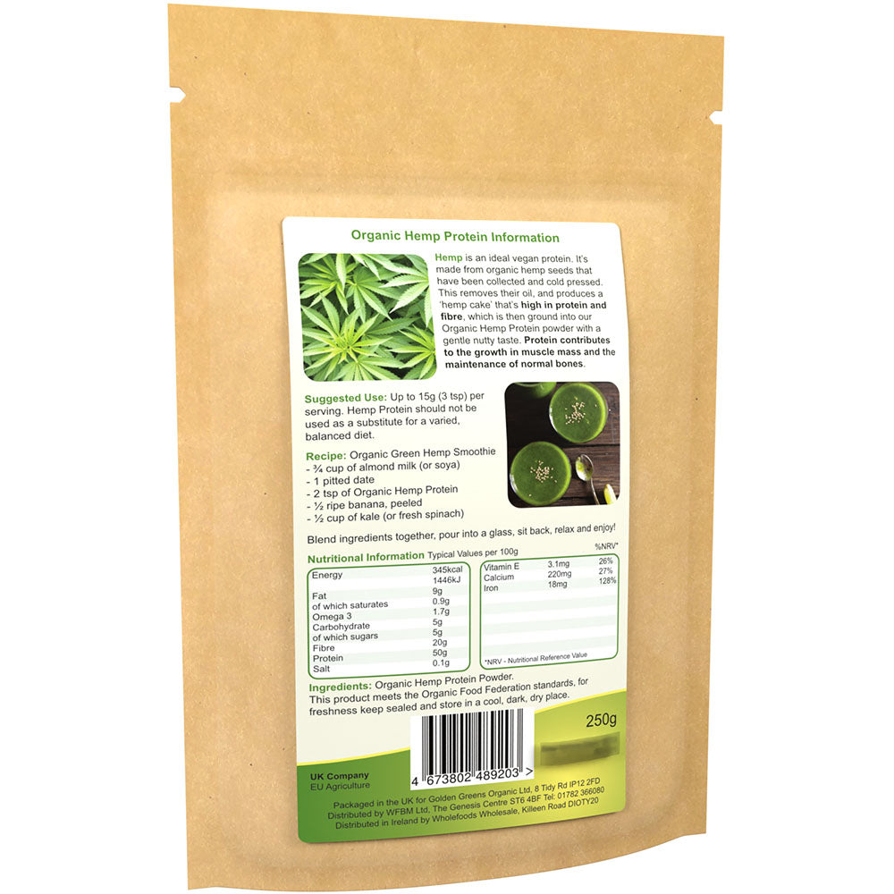 Golden Greens Organic Hemp Protein Powder 250gm