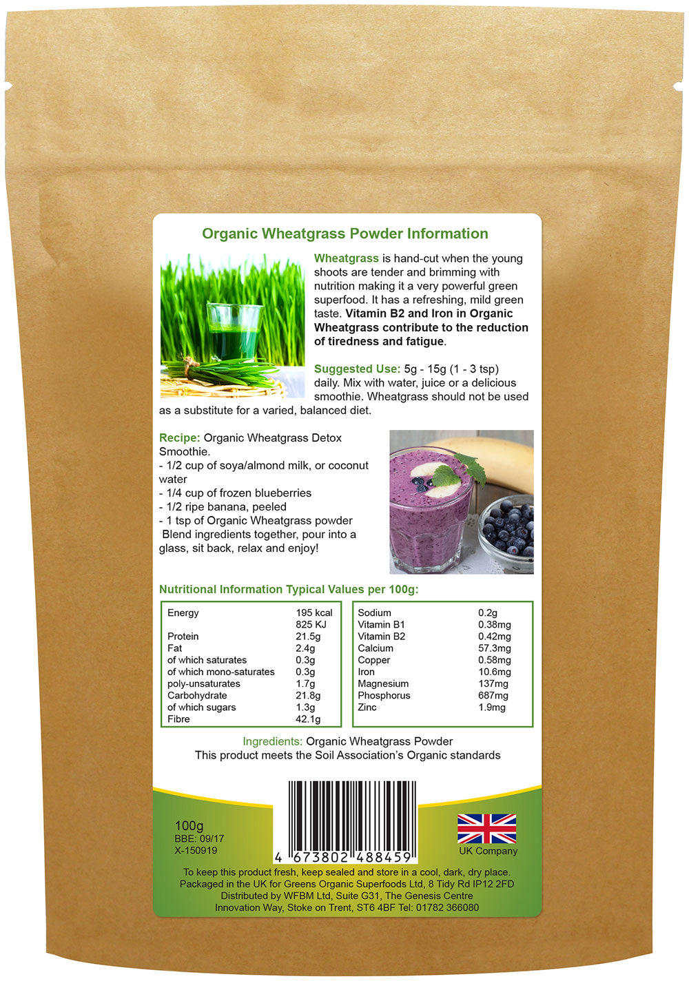 Golden Greens Organic Wheatgrass Powder 100gm